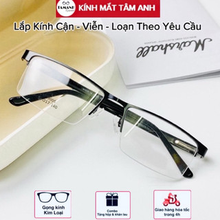 Gọng kính kim loại nam nữ xẻ cước TAMANHEYEWEAR có thể thay mắt cận viễn loạn