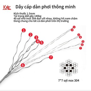1m Dây cáp dàn phơi thông minh Hòa Phát lụa inox304