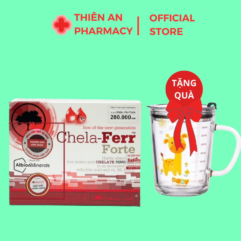 (Kèm Quà) Sắt Chela-Ferr® Forte (Olimp Labs) 28mg Sắt - Viên Sắt Cho Bà Bầu Và Sau Sinh Dễ Hấp Thu - Thiên An Phamarcy