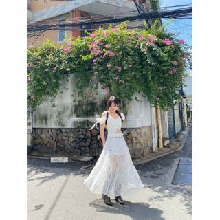 Chân váy ren trắng dáng dài 𝐑𝐞𝐧𝐬𝐲 𝐒𝐤𝐢𝐫𝐭 nhiennhienvintage BV141