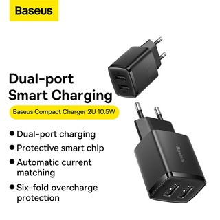 Củ sạc nhanh BASEUS Compact 10.5W hai cổng USB tiện lợi đa năng