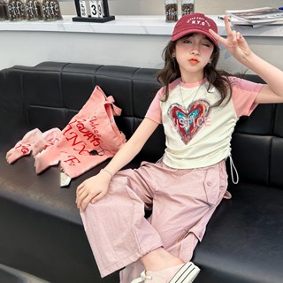 Bộ đồ mùa hè cho bé gái từ 15 đến 45kg với phong cách túi hộp cùng áo phông chất liệu cotton thấm hút mồ hôi