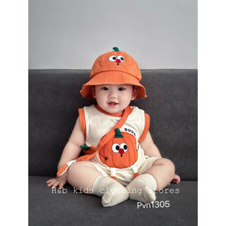 Set đồ 3 chi tiết, áo body + nón + túi xinh cho bé - set mùa hè cho bé