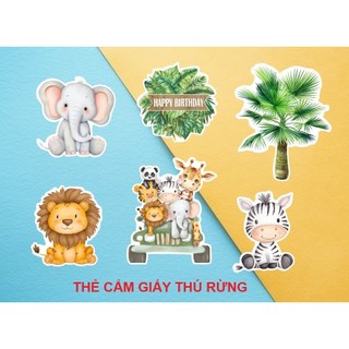 set cắm thú giấy vn trang trí bánh(combo 5 set)