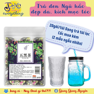 Trà Ngũ Hắc: gạo lứt - đậu đen - mè đen - kỷ tử đen - dâu tằm đẹp da, kích mọc tóc, hỗ trợ giảm cân