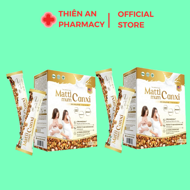 Combo 2 sữa hạt mẹ bầu Mattimum canxi hộp giấy 14 gói nhỏ tiện lợi -Matti Mum Dinh dưỡng đầy đủ cho mẹ thai kì khỏe mạnh