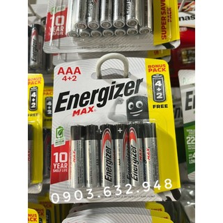 Pin AAA Energizer E92 Alkaline - Vỉ 6 Viên - Toppin