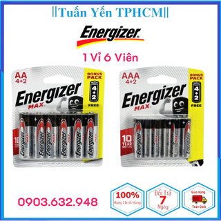 Pin aa - aaa - pin energizer alkaline e91 - e92 vỉ 6 viên - hàng chính hãng - toppin