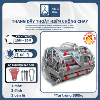  Thang dây thoát hiểm 10m 15m 20m 30m bậc nhôm cao cấp chống trơn cáp thép dày không gỉ chống cháy 