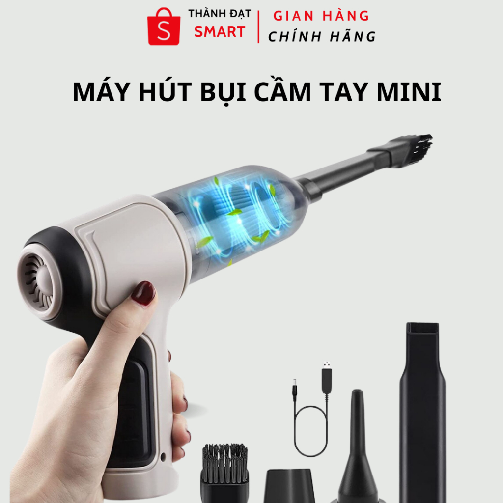 Máy Hút Bụi Mini Cầm Tay Không Dây Tamashio, Máy Hút Bụi Cầm Tay Mini 3in1, Vừa Hút Vừa Thổi Ô Tô 120W 9000PA