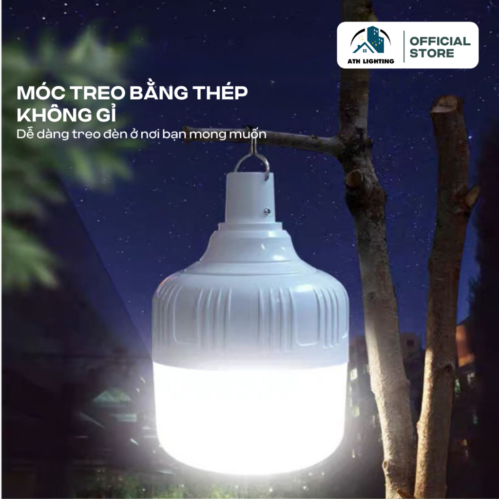 Đèn Tích Điện ATH LIGHTING 3 Chế Độ Sáng Siêu Tiết Kiệm Điện Nhỏ Gọn Tiện Lợi Dễ Dàng Mang Theo Cắm Trại, Dã Ngoại | BigBuy360 - bigbuy360.vn