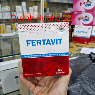 Sắt hữu cơ FERTAVIT hộp 100 viên giúp bổ sung sắt dễ hấp thu không gây nóng,không gây táo