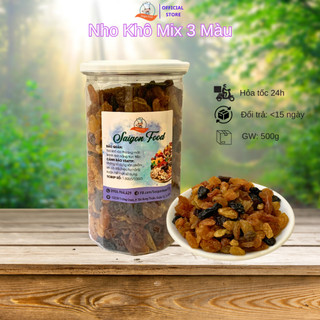 Nho khô mix 3 màu sấy nguyên vị saigon food 500g