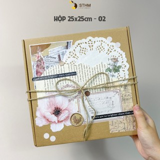 [STHM stationery] - Hộp quà Handmade Vintage - Chỉ bao gồm hộp và giấy gói bên trong
