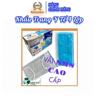 Khẩu trang y tế cao cấp green life anti-virus 4 lớp - mềm mịn, chống khói bụi, ngăn vi khuẩn