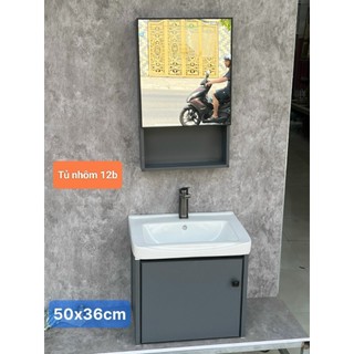 BỘ 4 MÓN: chậu lavabo rửa mặt âm + khung chân đỡ nhôm đen + Gương + kệ gương
