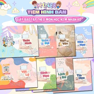 Giấy Bao Tập Theo Môn Học Vừa Mọi Loại Vở Học Sinh, B5 - Giấy Bao Vở, Giấy Bọc Vở Theo Môn Học, Nhãn Vở Môn Học - HYNEE