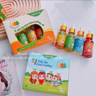 Set 3 chai dầu ăn dặm mini cho bé hakukid, mix 3 loại dầu ăn cần thiết cho bé 6m+ mamabu