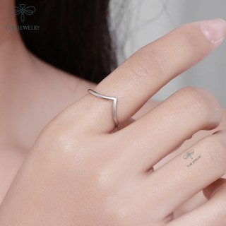 Nhẫn bạc TLEE mũi cung trơn basic TLEE JEWELRY A0295