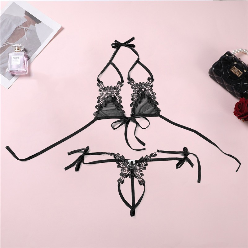 Đồ lót nữ cột dây phối hoa mền mịn xuyên thấu gợi cảm set nội y lọt khe đen đỏ trắng quyến rũ BIKI HOUSE T311 - TPHCM | BigBuy360 - bigbuy360.vn