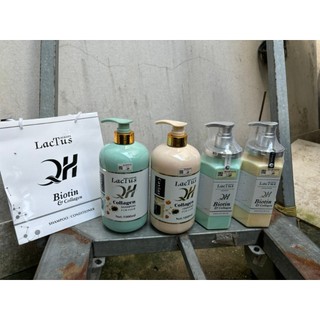  Dầu gội biotin collagen QH Lactus season dầu gội đầu cặp ngăn rụng tóc giảm gàu cho da đầu dầu Dầu gội collagen 650ml 