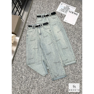 Quần baggy đính đá phối chữ kèm belt QCCC