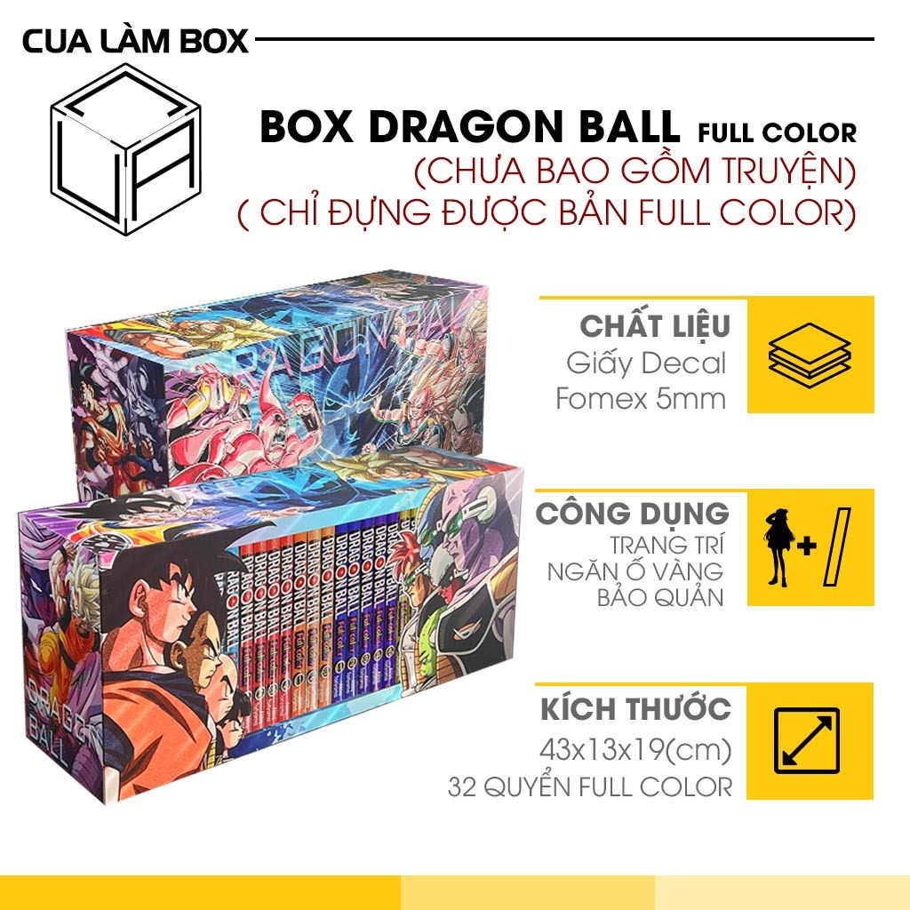 Hộp đựng Manga Dragon ball Full color. Boxset bảo quản tr tranh Bảy viên ngọc rồng - Tác giả Toriyam