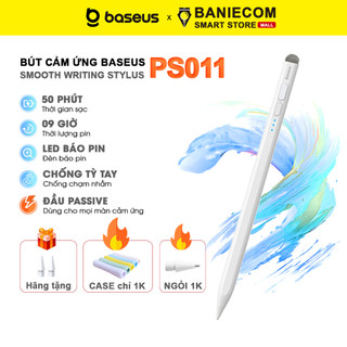 Bút cảm ứng cho pad baseus ps010 / ps011 smooth writing 2 stylus with led indicators - baniecom