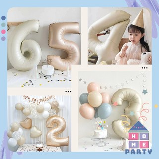 Bong bóng số sinh nhật size đại 70cm màu caramel, bóng số tuổi màu kem trang trí sinh nhật
