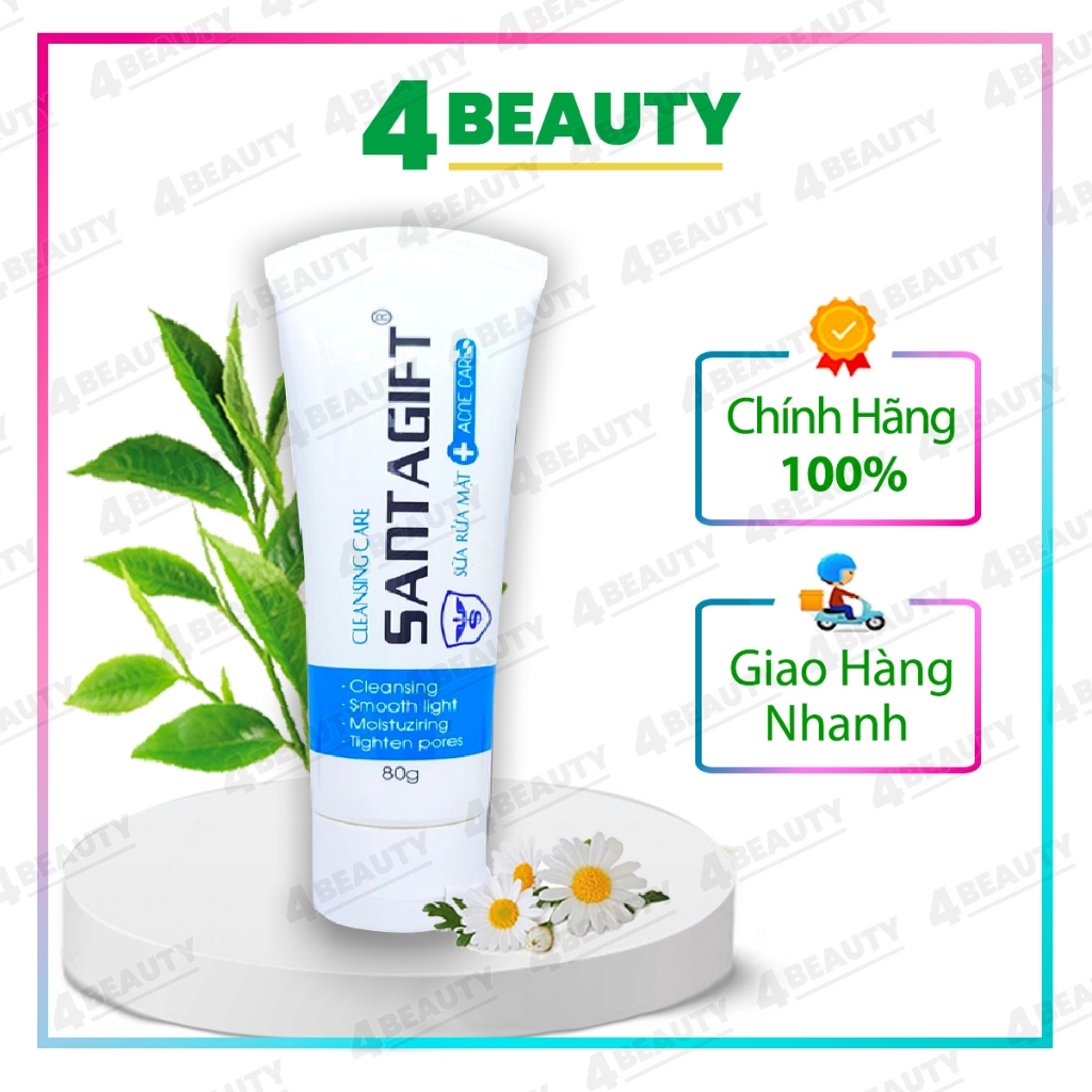 Sữa Rửa Mặt Santagift Giảm Mụn - Dưỡng Ẩm - Làm Sáng Da - 4 BEAUTY