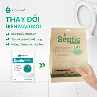 EcoClean SEPTIC - Gói Men Vi Sinh Xử Lý Nghẹt Bồn Cầu, Đầy Bể Phốt, Khử Mùi Hôi Toilet - KPT CHEM