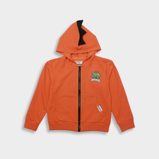 Áo hoodie kéo khoá Icotton hình Khủng long màu Cam BT129