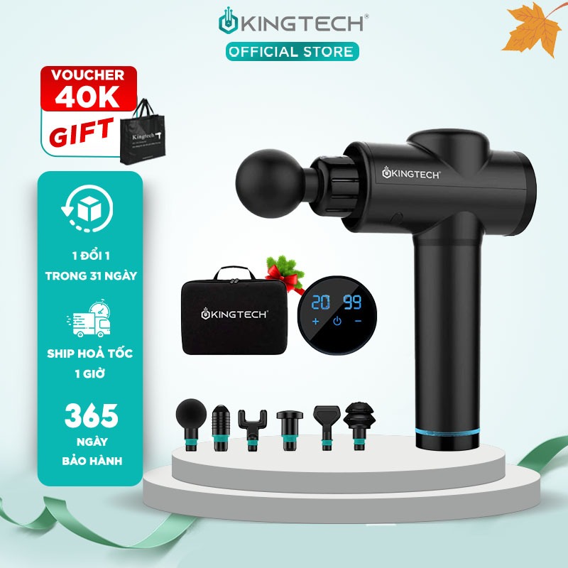 Máy Massage Cầm Tay Cao Cấp KINGTECH KH-720PRO, 20 Cấp Độ, Hỗ Trợ Mát Xa Chuyên Sâu, Giảm Đau Cơ, Cứng Khớp - Chính Hãng