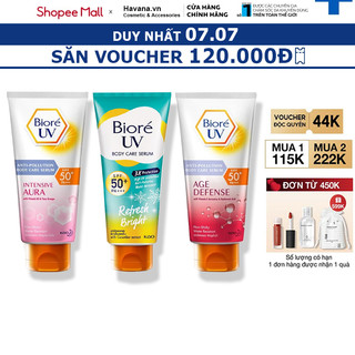 Serum Chống Nắng Bioré Dưỡng Thể Trắng Da UV Body Care Serum Intensive Aura SPF 50+ 150ml