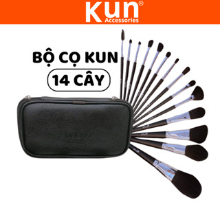 Bộ cọ trang điểm cá nhân 14 cây lông thú KUN chính hãng siêu mềm bám phấn chuyên dụng cho makeup