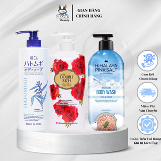 Bộ 3 sữa tắm himalaya 500g + double rich 550g+ hatomugi 800ml