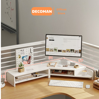Kệ để màn hình máy tính có ngăn để đồ tiện lợi DECOMAN bằng gỗ MDF phủ melamin cao cấp thương hiệu  chống gù, cận - h36