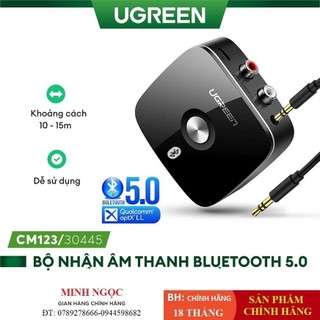 Bộ nhận âm thanh bluetooth 5.0 cho loa amply đầu ra 3.5mm + 2 đầu rca chính hãng ugreen 30445