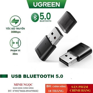 Usb bluetooth 5.0 ugreen 80889 kết nối cho máy tính, laptop - hàng phân phối chính hãng