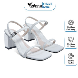 Giày Sandal Nữ Cao Gót Đế Vuông 7 Phân Quai Ngang, Guốc, Dép Quai Hậu Cao 7cm (G7.64.T1 )  | Vzenna_official