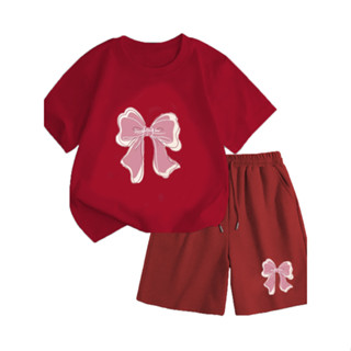  Set bộ quần áo cộc tay hình nơ kẹp chất vải thun cotton mềm mịn co giãn dành cho mẹ và bé  M 8  