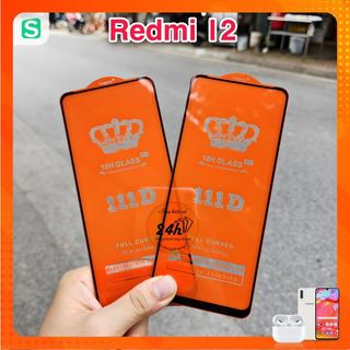 Kính cường lực Xiaomi Redmi Turbo 3 5g Redmi 12 Redmi 13 Redmi Note 12R Full màn hình , Kính trong suốt - phukienso24h