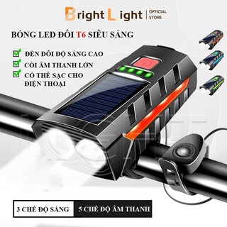 Đèn pha xe đạp thể thao năng lượng mặt trời Đèn pin năng lượng mặt trời 3 chế độ có loa và USB cho xe chống nước