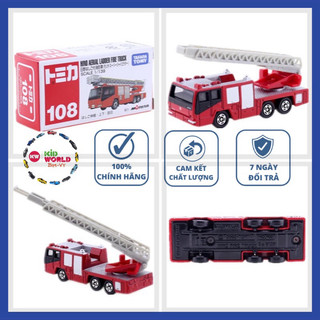 Xe mô hình Tomica Box Cứu hoả Hino Aerial Ladder Fire Truck. No.108. Tỷ lệ 1:139.