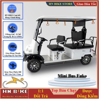 Xe Điện Bus Fuko 3 Hàng Ghế, Mẫu Xe Điên 4 Bánh Mới 2023, Động Cơ 1500w, Leo Dốc 40*