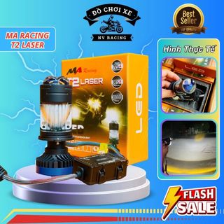 Đèn pha bi led t2 laser ma racing 2024 75w nguồn 12v cắt sáng ánh sáng trắng vàng lắp đèn pha xe máy