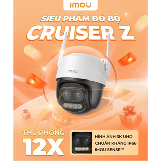 Camera Wifi quay quét zoom IPC-S7DP-5M0WEZ IMOU Cruiser Z 3K 5MP Zoom 12x siêu nét, xoay 360, AI