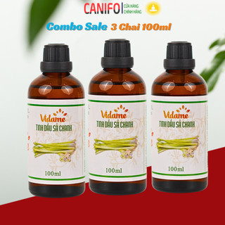 Combo 3 lọ tinh dầu xả chanh CANIFO 100ml, Có Kiểm Định, Đuổi muỗi, thơm phòng
