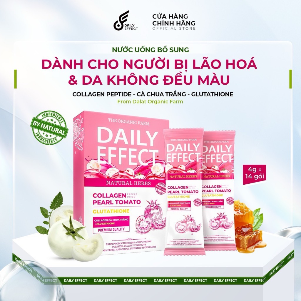Nước Uống Collagen Daily Effect Peptide Cà Chua Trắng Hỗ Trợ Làm Đẹp & Ngừa Lão Hóa
