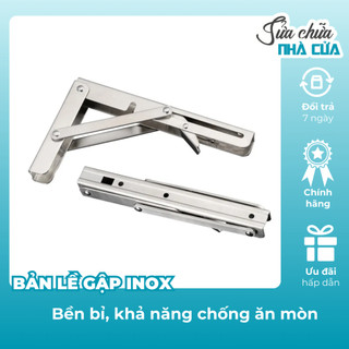 Giá đỡ, bản lề gập inox- giá đỡ inox 304 khả năng gấp gọn, chịu lực tối đa 80kg